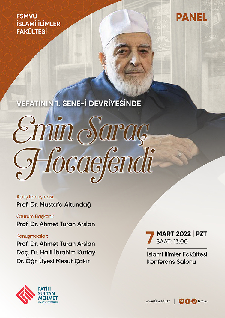 Vefatının 1. Sene-i Devriyesinde Emin Saraç Hocaefendi
