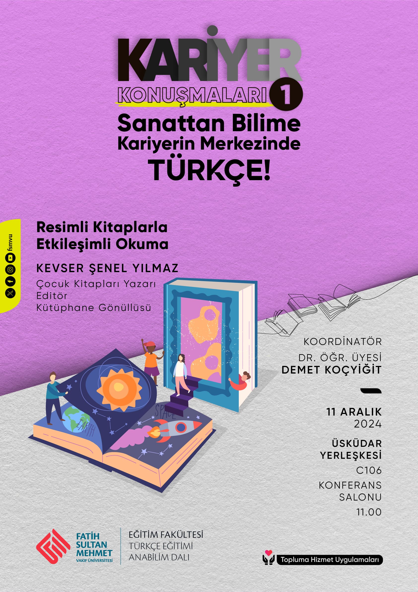 Kariyer Konuşmaları 1: Sanattan Bilime Kariyerin Merkezinde TÜRKÇE!