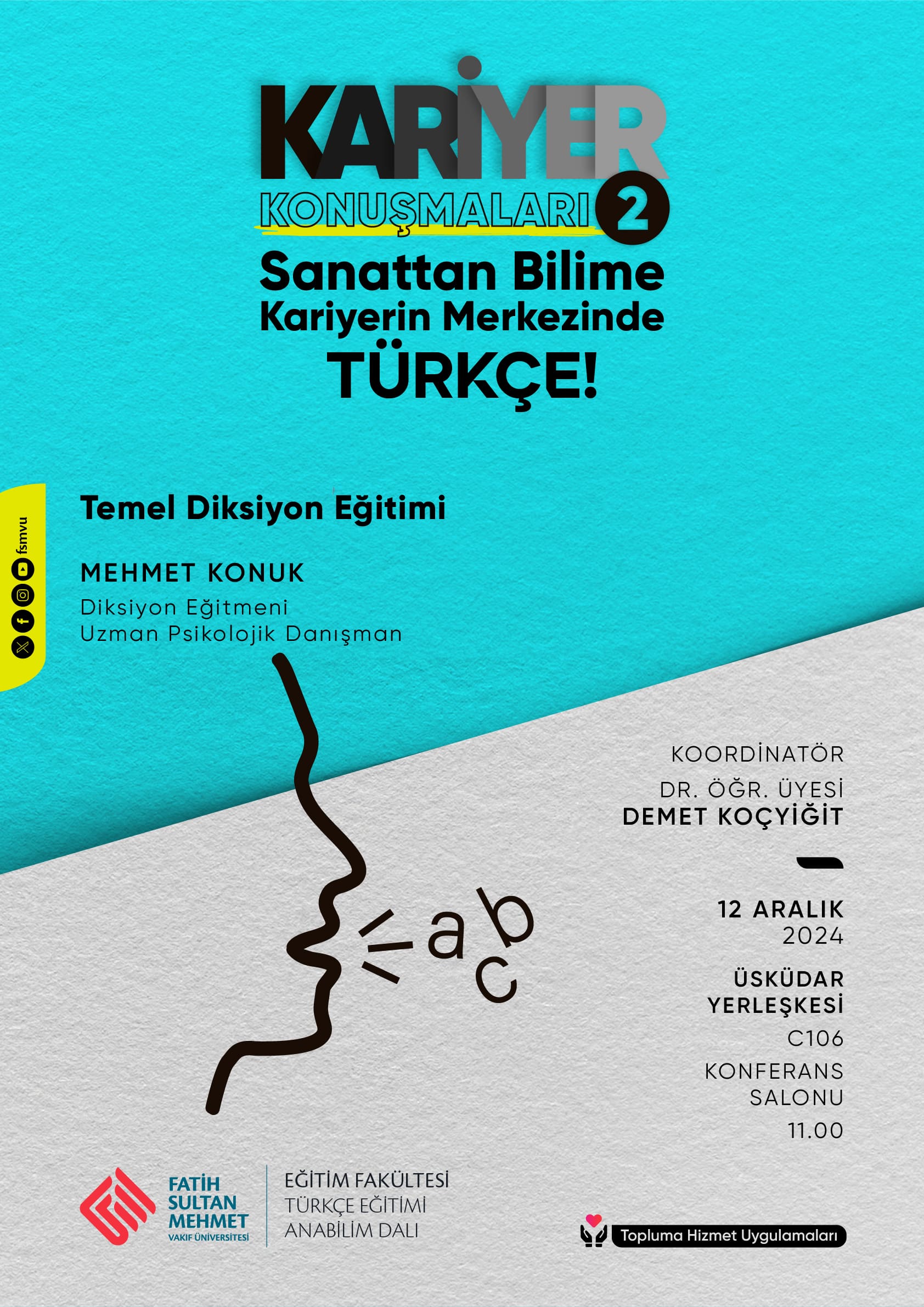 Kariyer Konuşmaları 2: Sanattan Bilime Kariyerin Merkezinde TÜRKÇE!