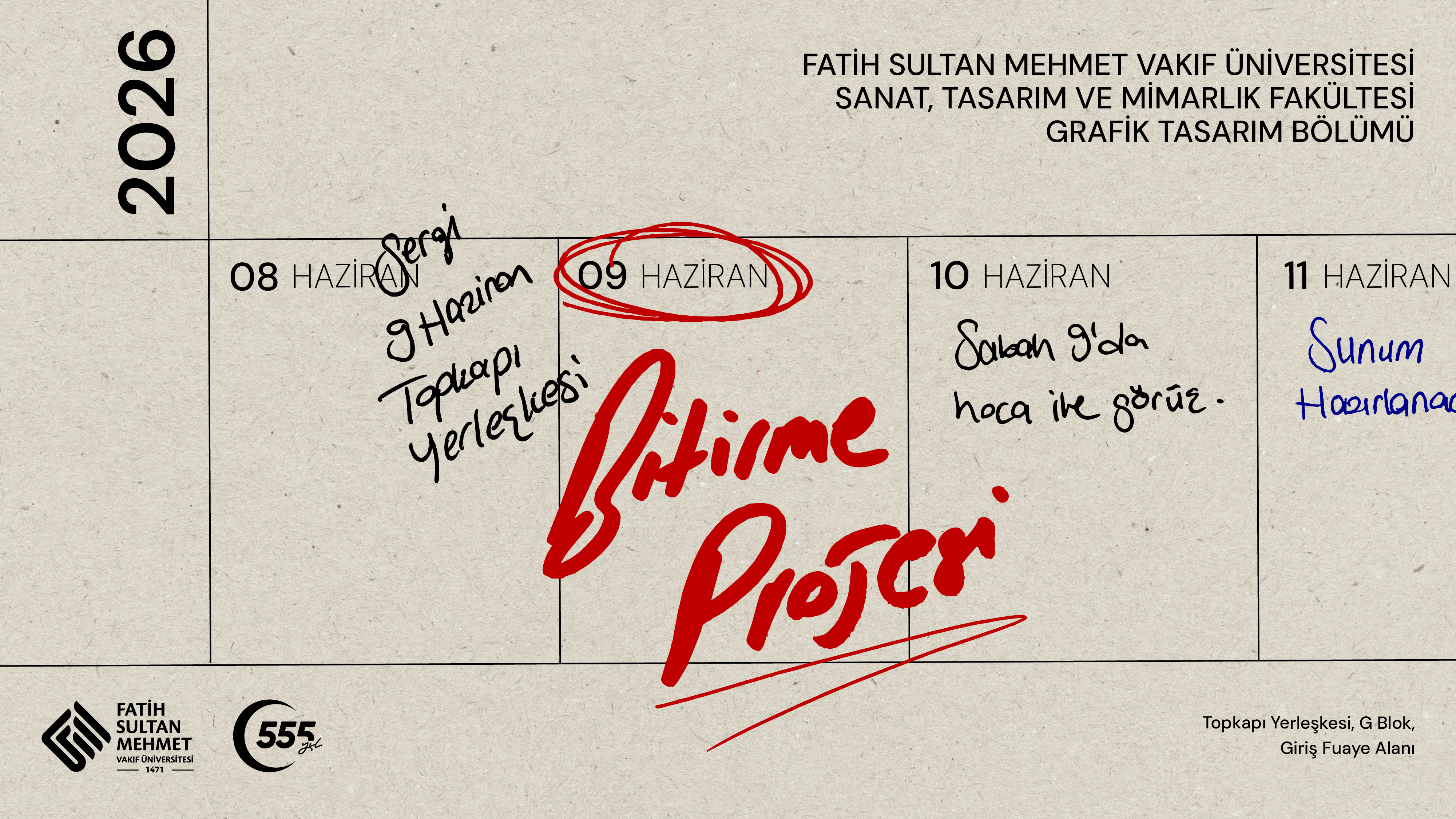 Grafik Tasarım Bölümü dönem sonu bitirme projesi sergisi