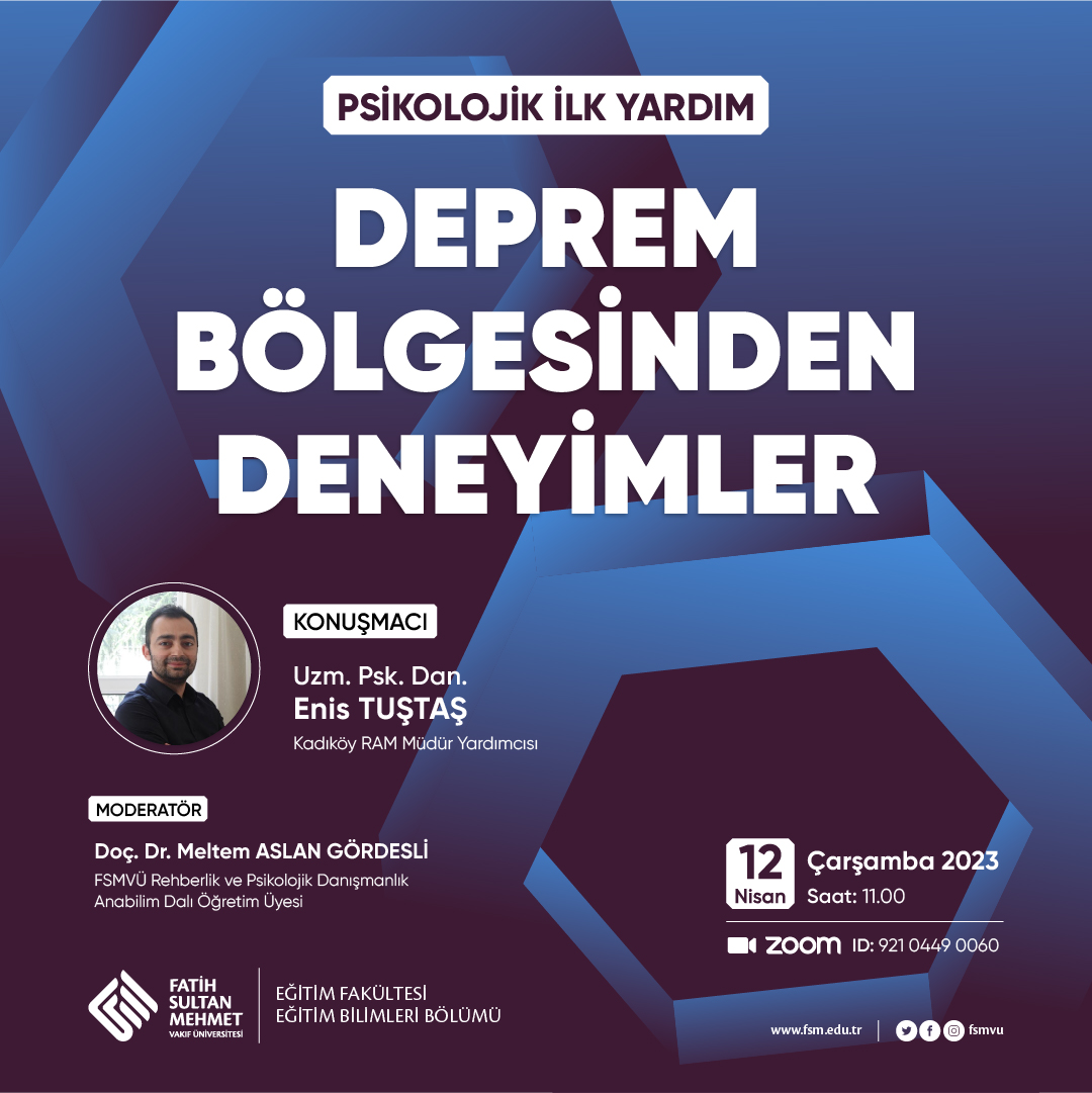 Psikolojik İlk Yardım: Deprem Bölgesinden Deneyimler