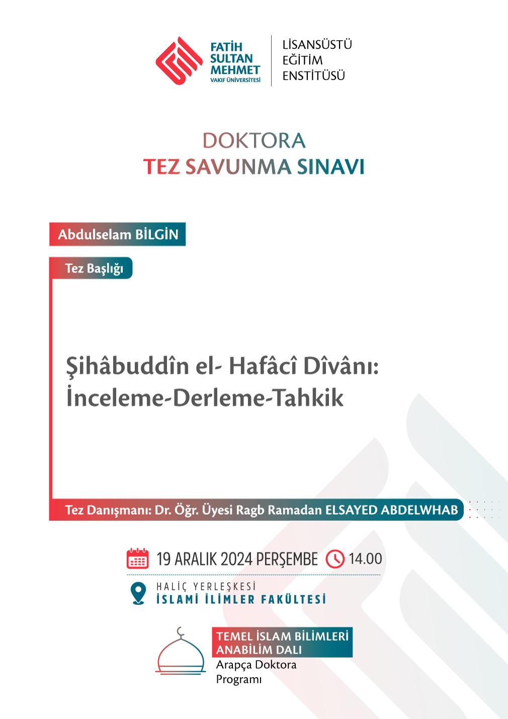 Doktora Tez Savunma Sınavı