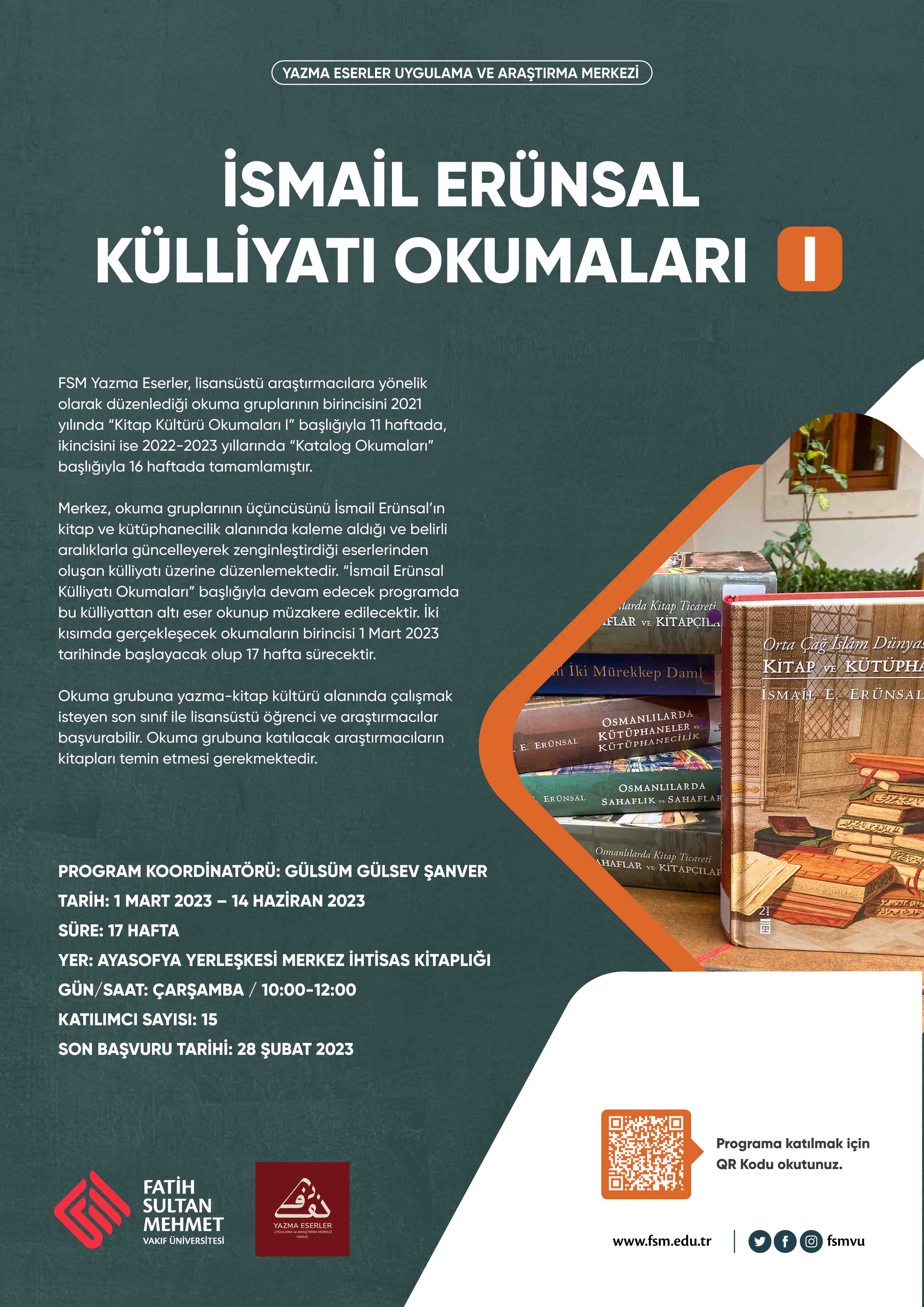 İsmail Erünsal Külliyatı Okumaları I