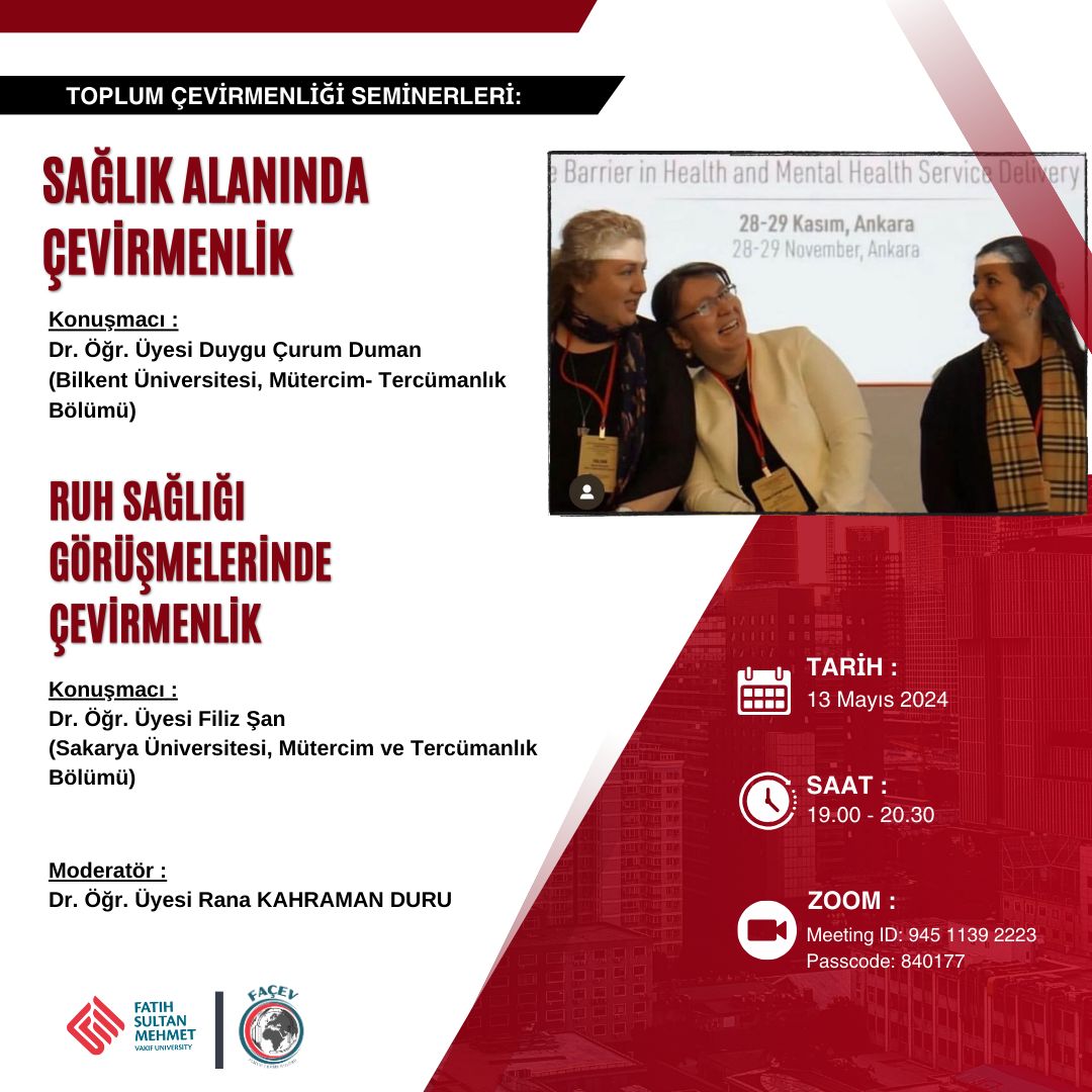Toplum Çevirmenliği Seminerleri: Sağlık Alanında Çevirmenlik