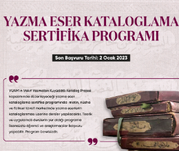 Yazma Eser Kataloglama Sertifika Programı