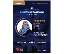 Akademik Metin Özeti Yazma Atölye Çalışması