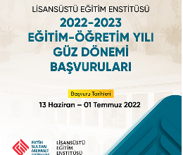 2022-2023 Lisansüstü Başvuruları 13 Haziran'da Başlıyor