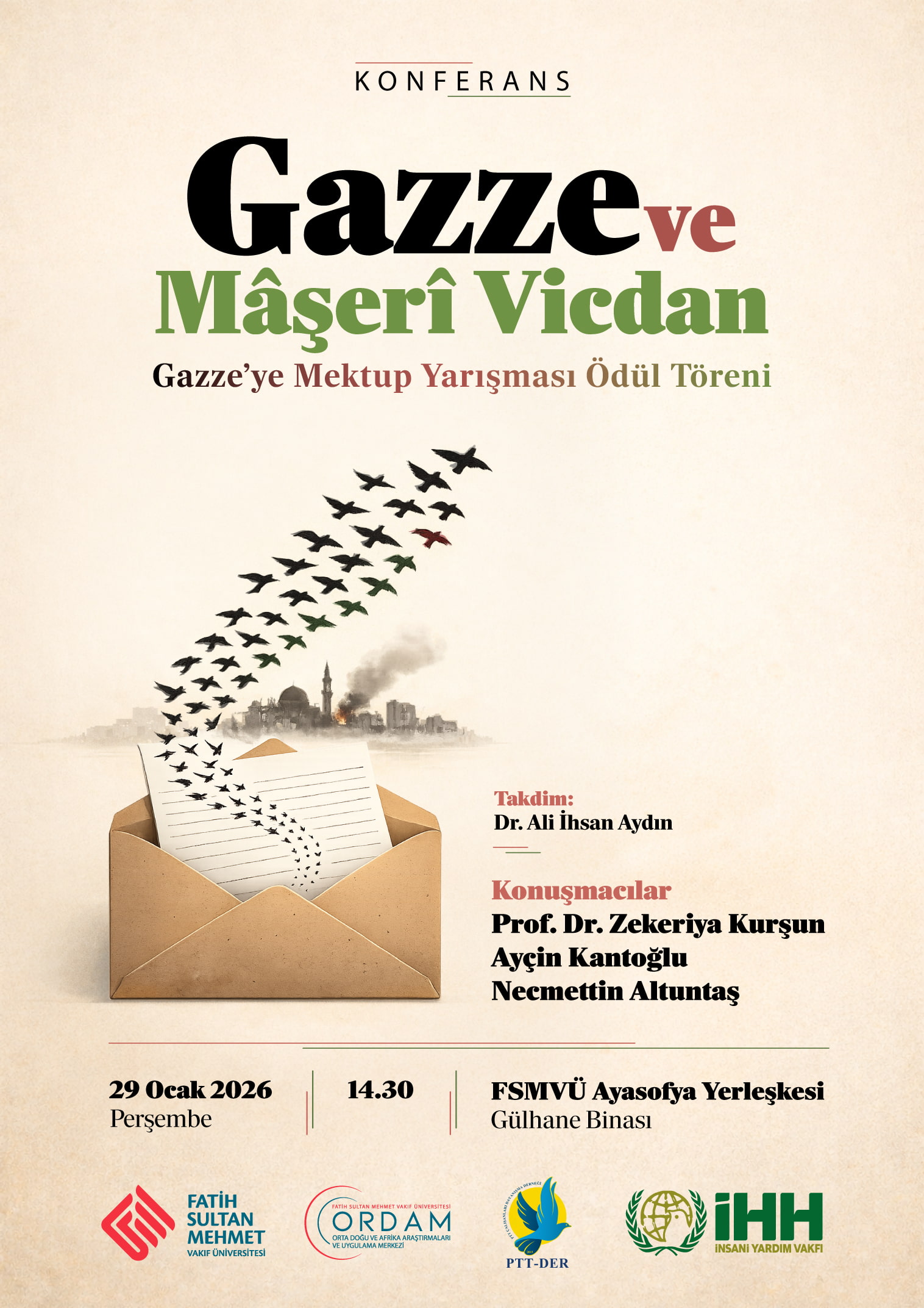Gazze ve Mâşerî Vicdan Konferansı ve Gazze'ye Mektup Yarışması Ödül Töreni