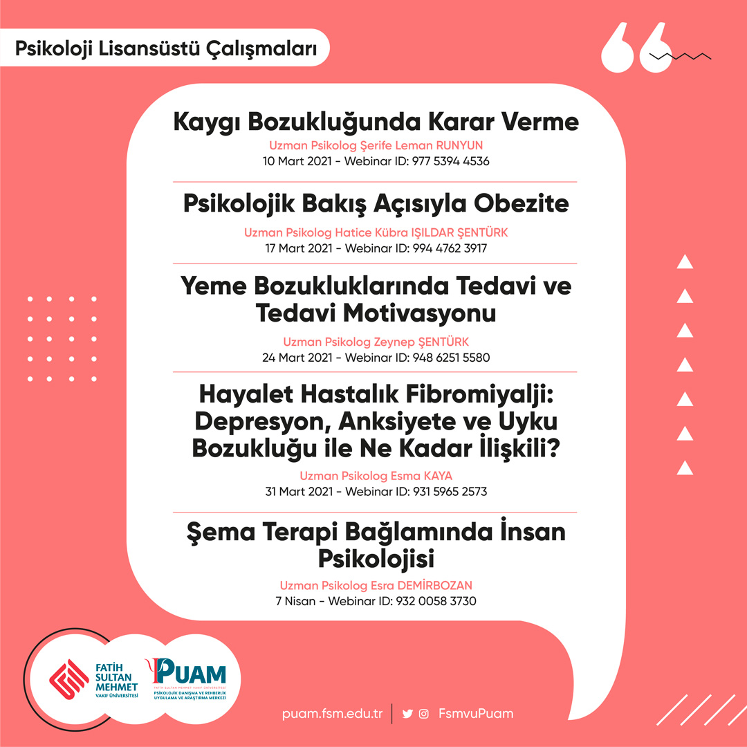 Psikoloji Lisansüstü Çalışmaları Webinar Dizisi