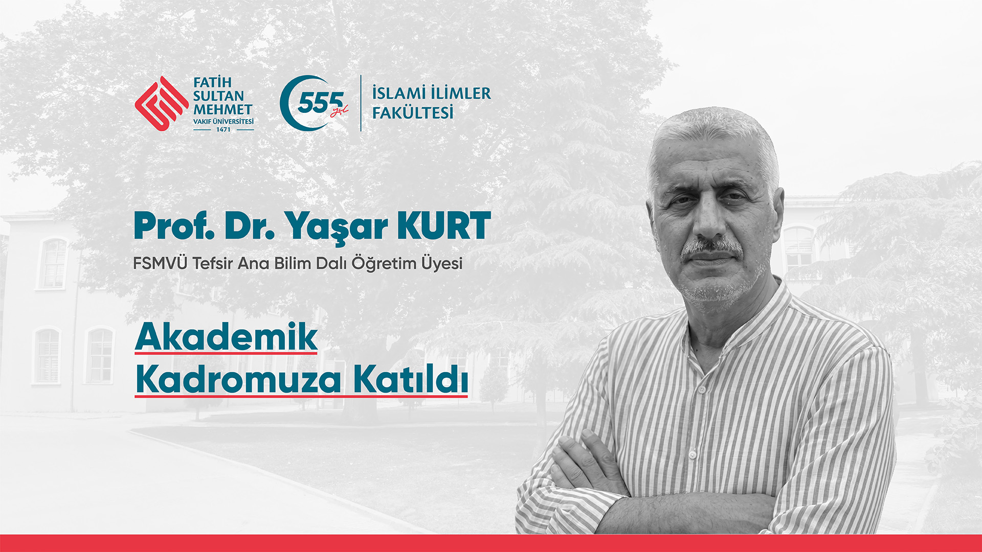 Prof. Dr. Yaşar Kurt Akademik Kadromuza Katıldı