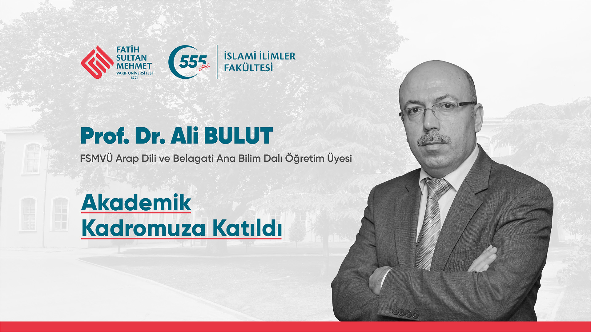 Prof. Dr. Ali Bulut Akademik Kadromuza Katıldı